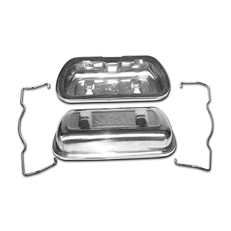 SCAT Logo Stainless Steel VW Valve Covers (5 - TAB)