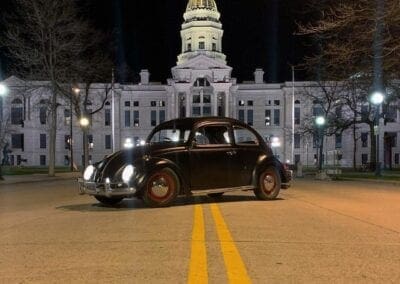 1964 VW Bug in front of Wyoming state capital